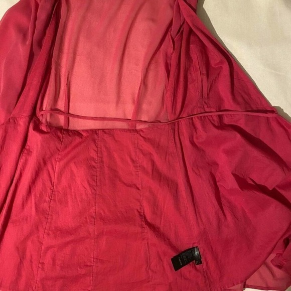 Urban Outfitters Women's Dress Size Medium Coral Red Wrap Long Sleeve - Picture 9 of 12